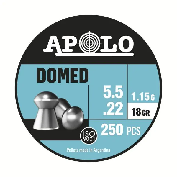 BALINES APOLO DOMED 5,5 X 250 18G/1,15GRS (CAJONX30U) 19911 Balines Domed 5,5 X 250 18 G/1,15Grs (Cajonx30U) 19911 Apolo