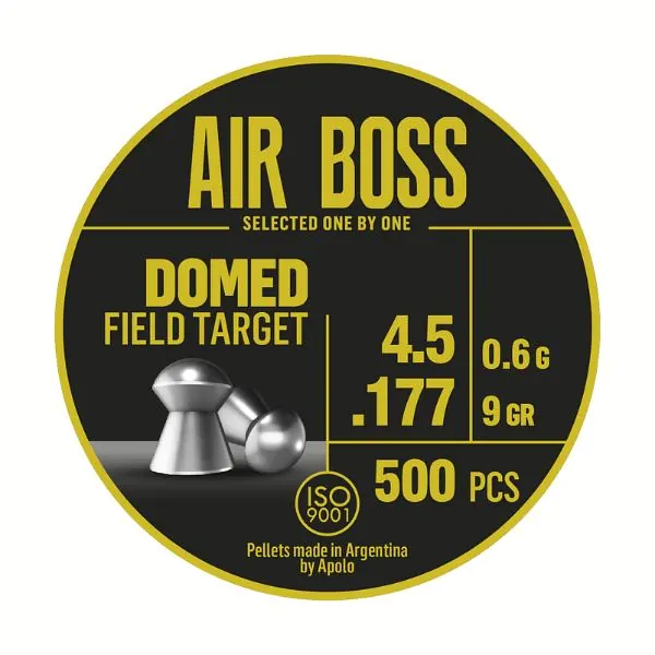 BALINES APOLO AIR BOSS DOMED FIELD TARGET 4,5 X 500 9G/0,6GRS (CAJONX30U) 30202 Balines Air Boss Domed Field Target 4,5 X 500 9 G/0,6Grs (Cajonx30U) 30202 Apolo