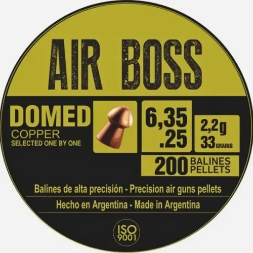 Balines Air Boss Domed Cobreado 6,35 X 200 33 G/2,2Grs (Cajonx30U) 30200 Apolo