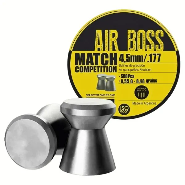 BALINES APOLO AIR BOSS MATCH 4,5 X 500 0,55GR/8,50GRS (CAJONX30U) 30300 Balines Air Boss Match 4,5 X 500 0,55 Gr/8,50Grs (Cajonx30U) 30300 Apolo