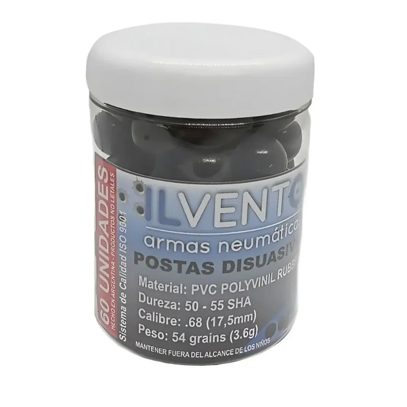 Postas de Goma Cal.68 (17,5mm) 54 G/3,6Grs "Pote x 60 unidades" P 175-60 Ilvento