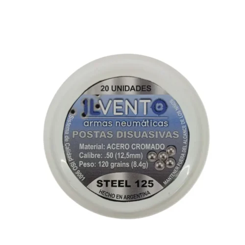 Postas Acero Cromo Ilvento Cal.50 120 Grs Potex20 Unid