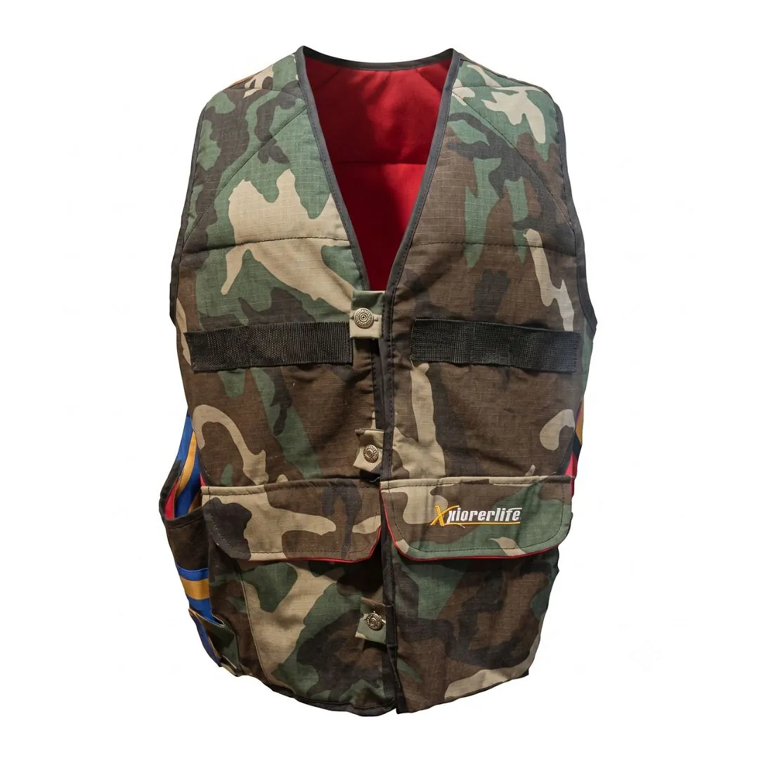 Chaleco de Caza Xplorerlife Camfuflado Impermeable con Bolsillo y Canana XL