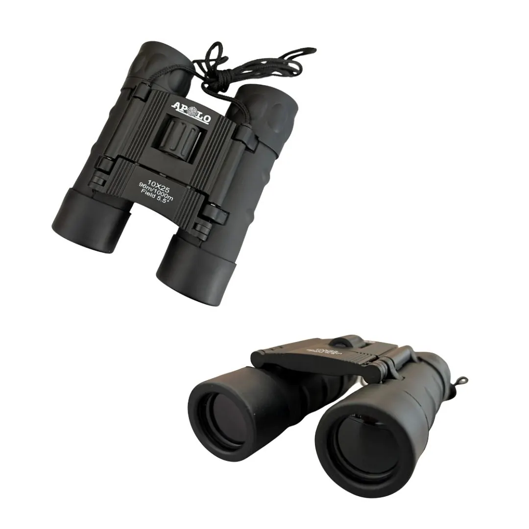 Binocular 10x25 Tipo Prisma Color Negro Apolo