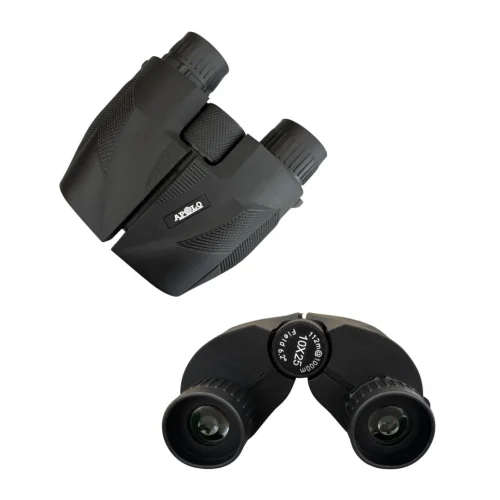 Binocular 10x25 Tipo Prisma Con Sistema Porro Color Negro Apolo