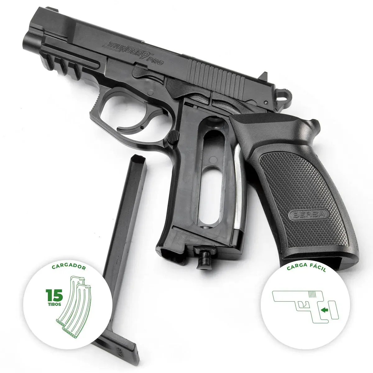 PISTOLA ASG BERSA THUNDER 9 PRO AIRSOFT CO2 C.6MM 135M/S (110782)