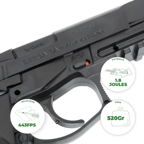 PISTOLA ASG BERSA THUNDER 9 PRO AIRSOFT CO2 C.6MM 135M/S (110782)