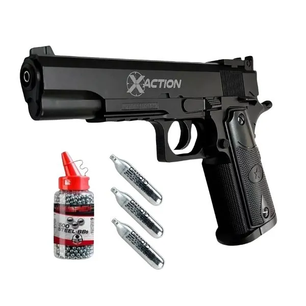PISTOLA RED FISH CO2 XACTION BLACK 1911 CAL 4,5MM (BLACK1911) Pistola Co2 Xaction Black 1911 Cal 4,5mm (Black1911) Red fish