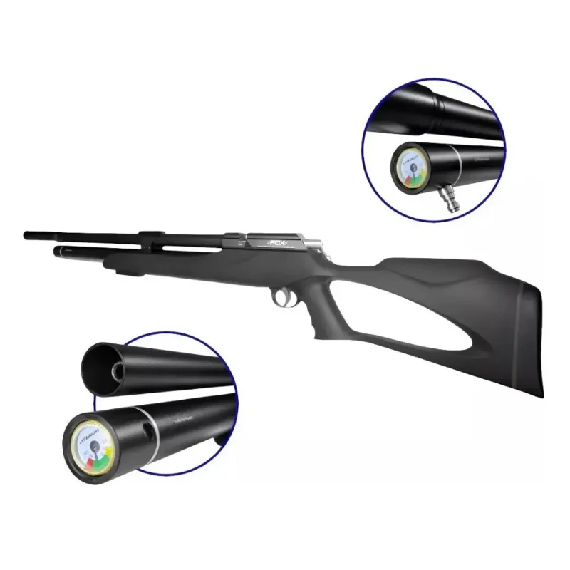 RIFLE FOX M25 PCP CAL 6,35/970FPS 70 JOULES C/CARGADOR DE 9TIROS