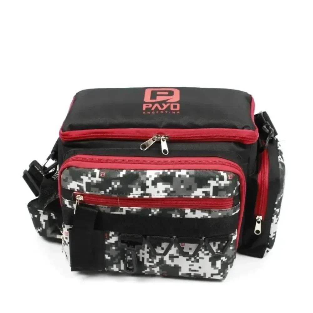 Bolso de Pesca Morral Camu Pixel con 4 Cajas Organizadoras para Vadeo 34X17X23 Cm Bolso de Pesca Morral Camu Pixel con 4 Cajas Organizadoras para Vadeo 34X17X23 Cm