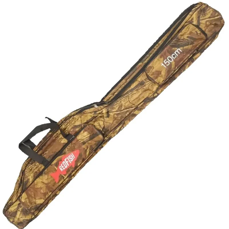 FUNDA RED FISH P/ARMAS-CAÑA CAMUFLADA 1,50MTS C/BOLSILLOS (W65) - 1 Funda Para Armas Red Fish De 1,50 Metros Camuflada Con Bolsillos Externos