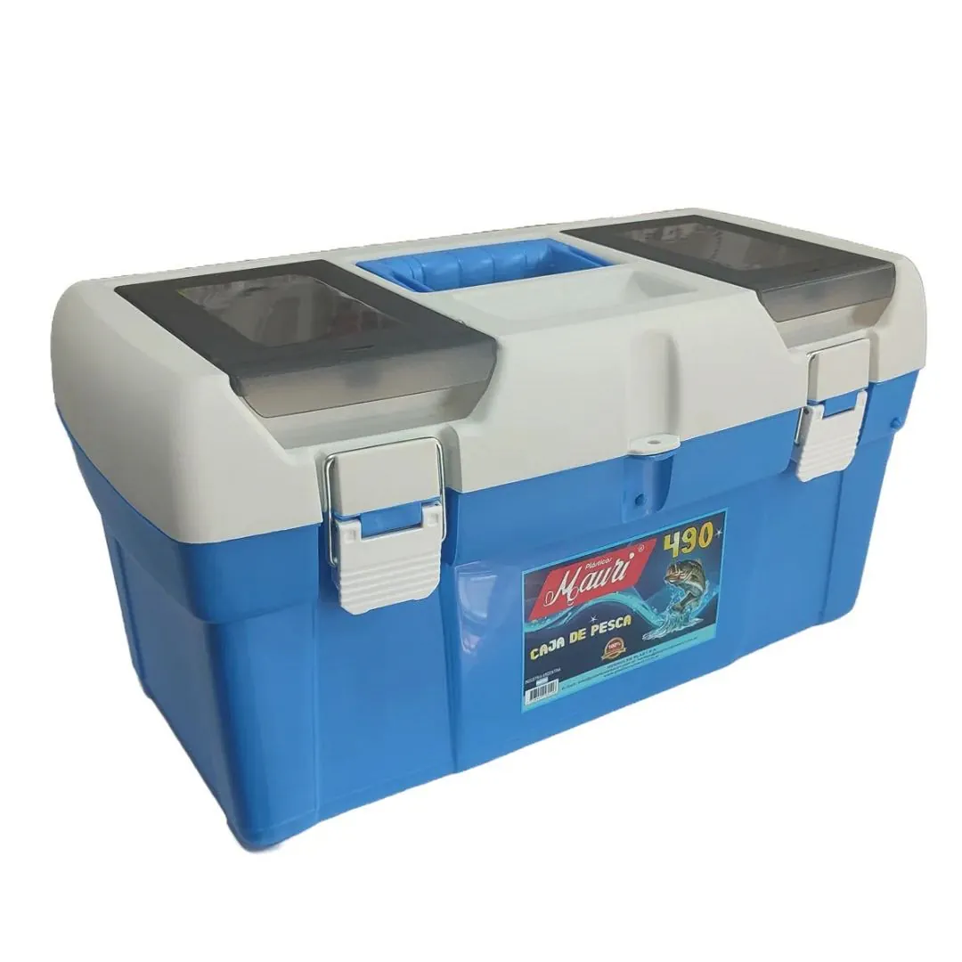 Caja para Pesca Mod.490 Dos Medias Bandejas 49X26X25 Cm Mauri