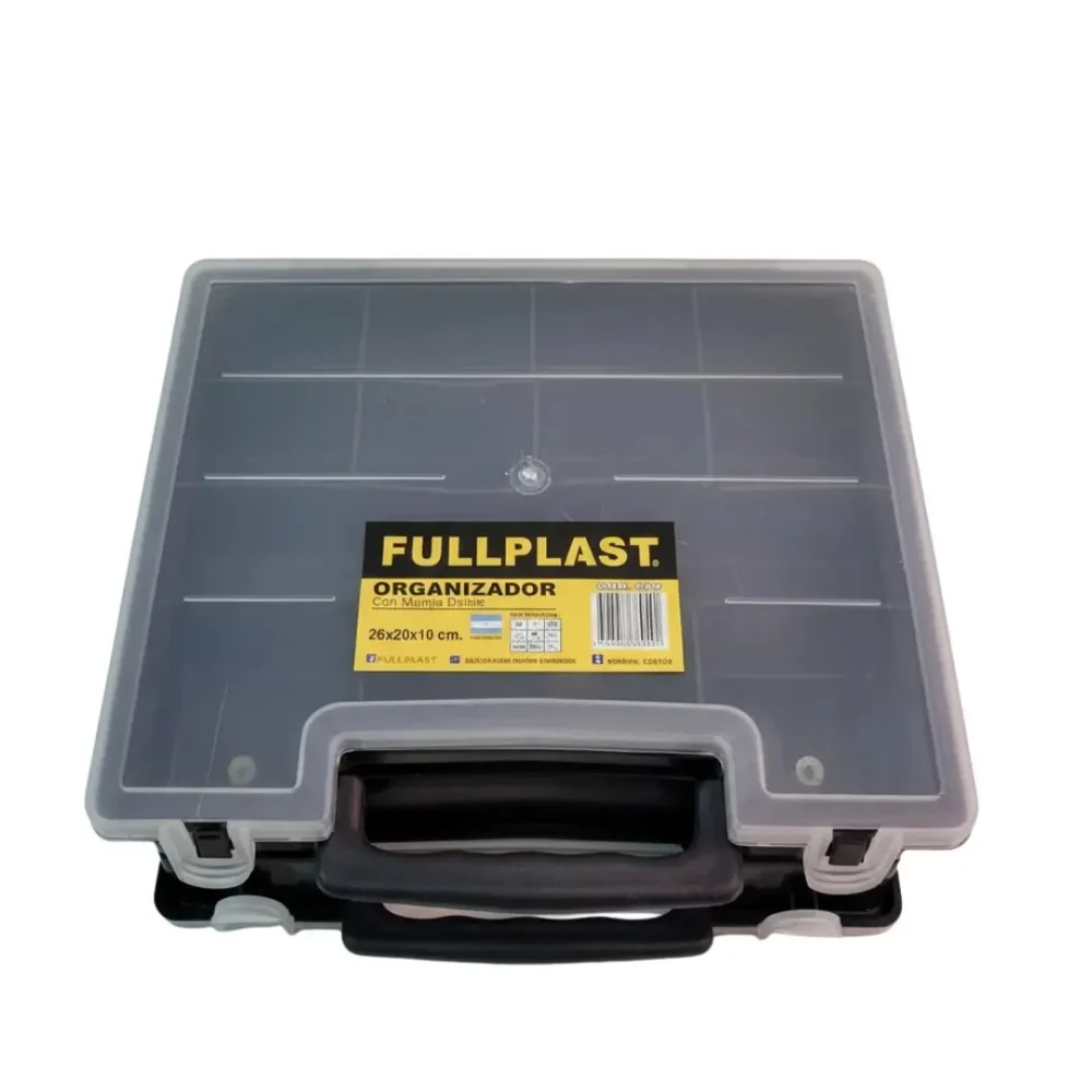 CAJA FULLPLAST GAVETERO ORGANIZADOR SIMPLE C/MANIJA 27X22X5.5 (COD.048) (GAVETERO) Caja Fullplast Gavetero Organizador Simple Con Manija 27X22X5.5 Cm