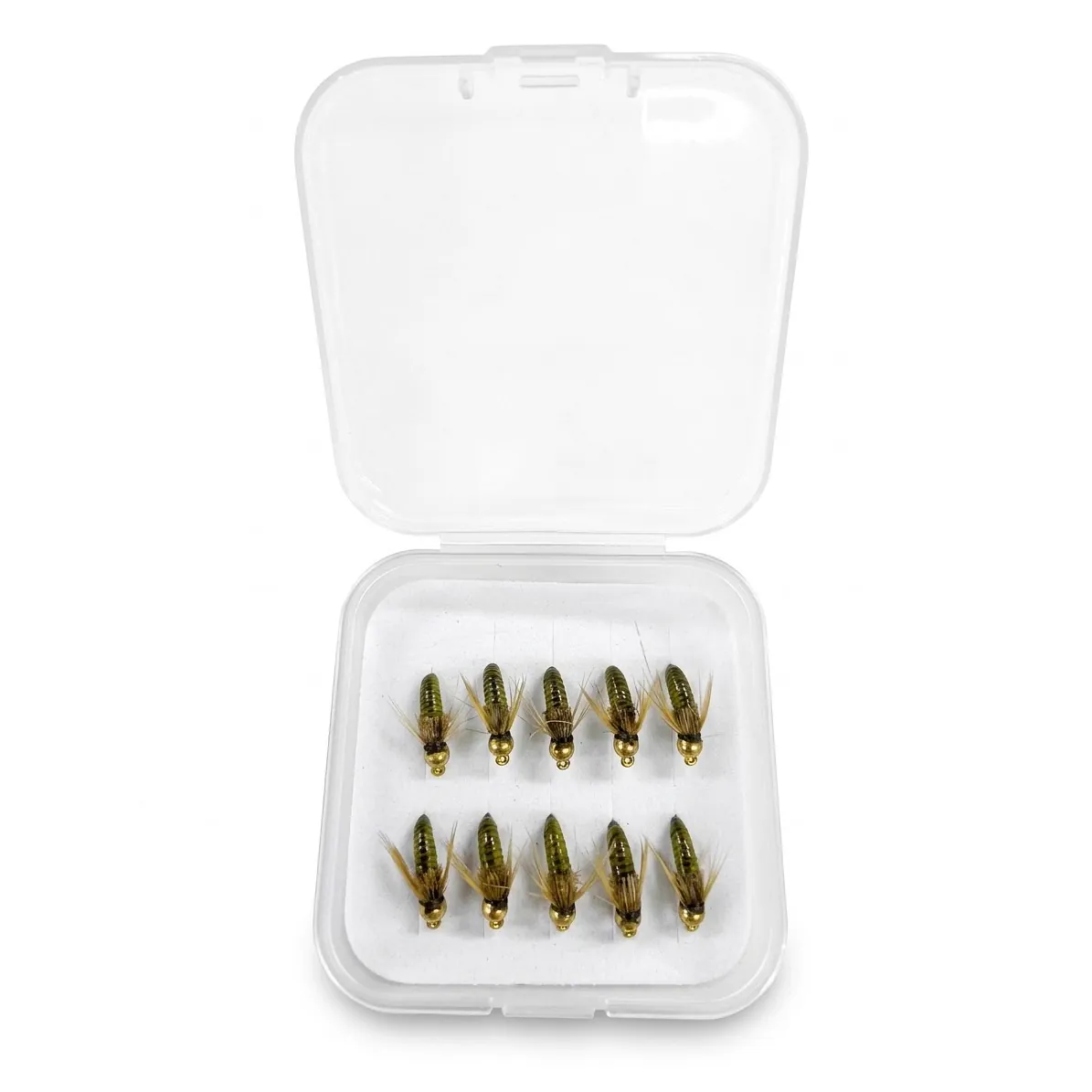 MOSCA HUMEDA ADAM FLY NINFA LARVA CADDIS CHICA VERDE X UNIDAD Mosca Humeda Adams Fly Ninfa Larva Caddis Chica Verde X Unidad