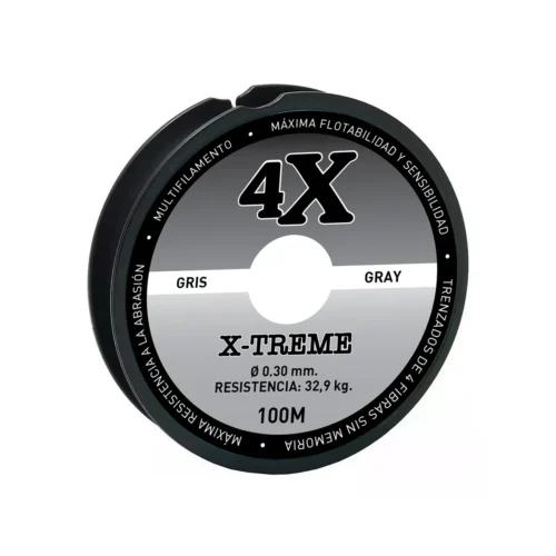Multifilamento Max e-Xtreme 4X 0,30mm/32,9kg X100mts Gris 4Hebras