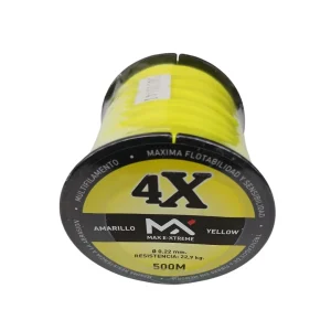 Multifilamento 4X 0,22 Mm/22,9 Kg Bobina X500Mts Amarillo 4Hebras (Mul M 22A 500) Max e-xtreme