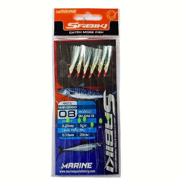 Linea Sabiki N*08 X6 Anz. con Pluma 4221-008 Marine sports