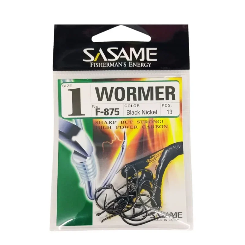 ANZUELO SASAME WORMER F-875 N*1 (13UND.- BL/NK) 3113000260001 P/PEJERREY Anzuelo Wormer F 875 N*1 para Pejerrey Sasame