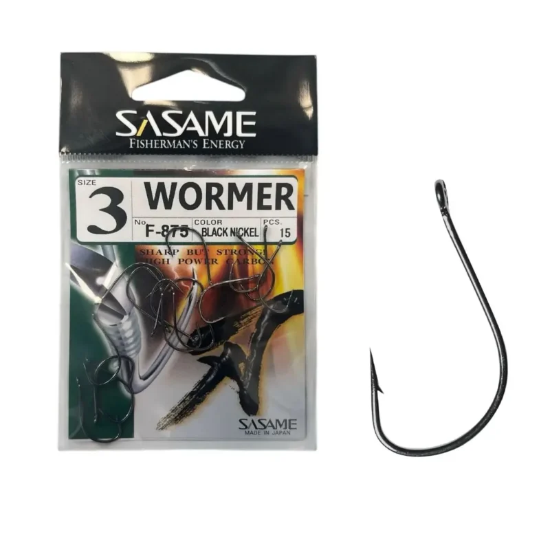 ANZUELO SASAME WORMER F-875 N*3 (15UND.- BL/NK) 3113000260003 P/PEJERREY 3113000100003 Anzuelo Wormer F 875 N*3 para Pejerrey Sasame
