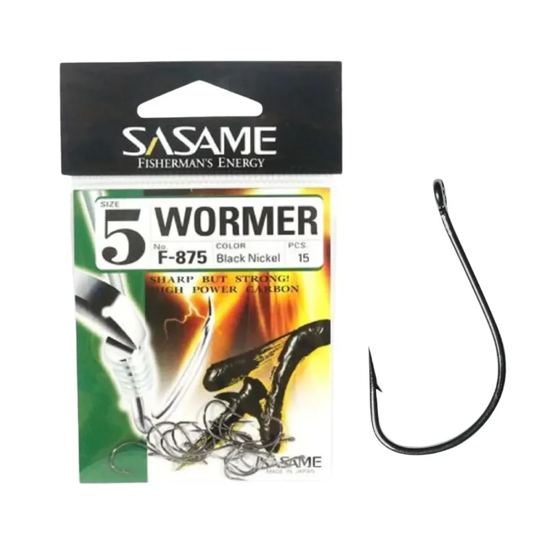 ANZUELO SASAME WORMER F-875 N*5 (15UND.- BL/NK) 3113000260005 P/PEJERREY 3113000100005 Anzuelo Wormer F 875 N*5 para Pejerrey Sasame
