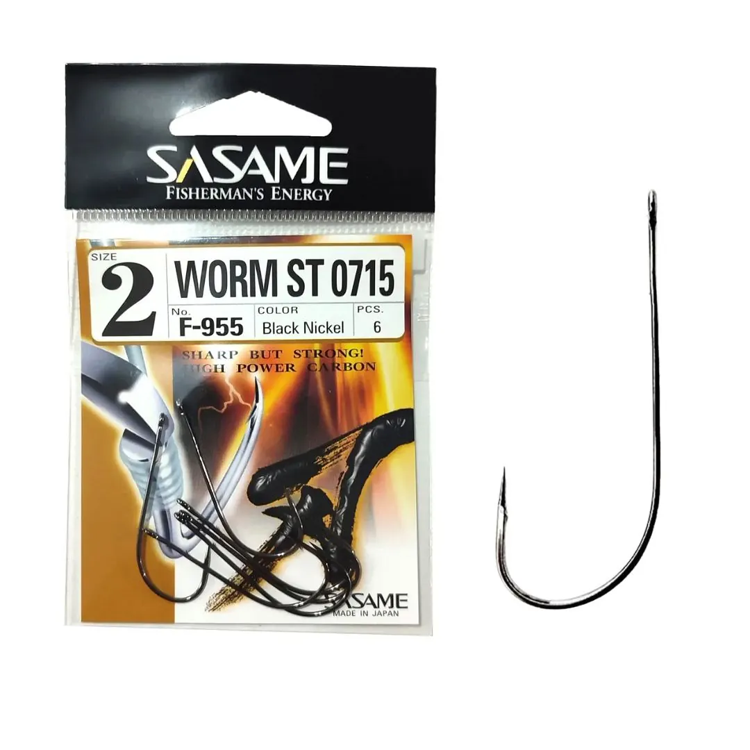 ANZUELO SASAME WORM ST 0715 F-955 N*2 (6UND.- BL/NK) 3113000070002 P/PEJERREY Anzuelo Sasame Worm St 0715 F-955 N*2 para Pejerrey