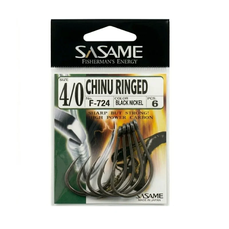 ANZUELO SASAME CHINU RINGED F-724 N*4/0 (6UND.- BL/NK) 3113000060040 P/BOGA - PACU Y LISAS Anzuelo Chinu Ringed F 724 N*4/0 para Boga Pacu y Lisas Sasame