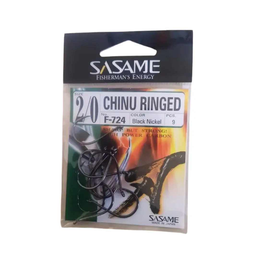 ANZUELO SASAME CHINU RINGED F-724 N*2/0 (9UND.- BL/NK) 3113000060020 P/BOGA - PACU Y LISAS Anzuelo Chinu Ringed F 724 N*2/0 para Boga Pacu y Lisas Sasame