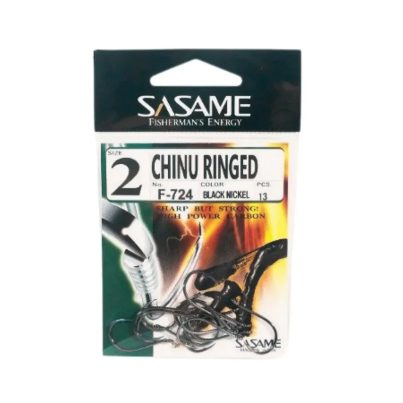ANZUELO SASAME CHINU RINGED F-724 N*2 (13UND.- BL/NK) 3113000060002 P/BOGA - PACU Y LISAS Anzuelo Chinu Ringed F 724 N*2 para Boga Pacu y Lisas Sasame