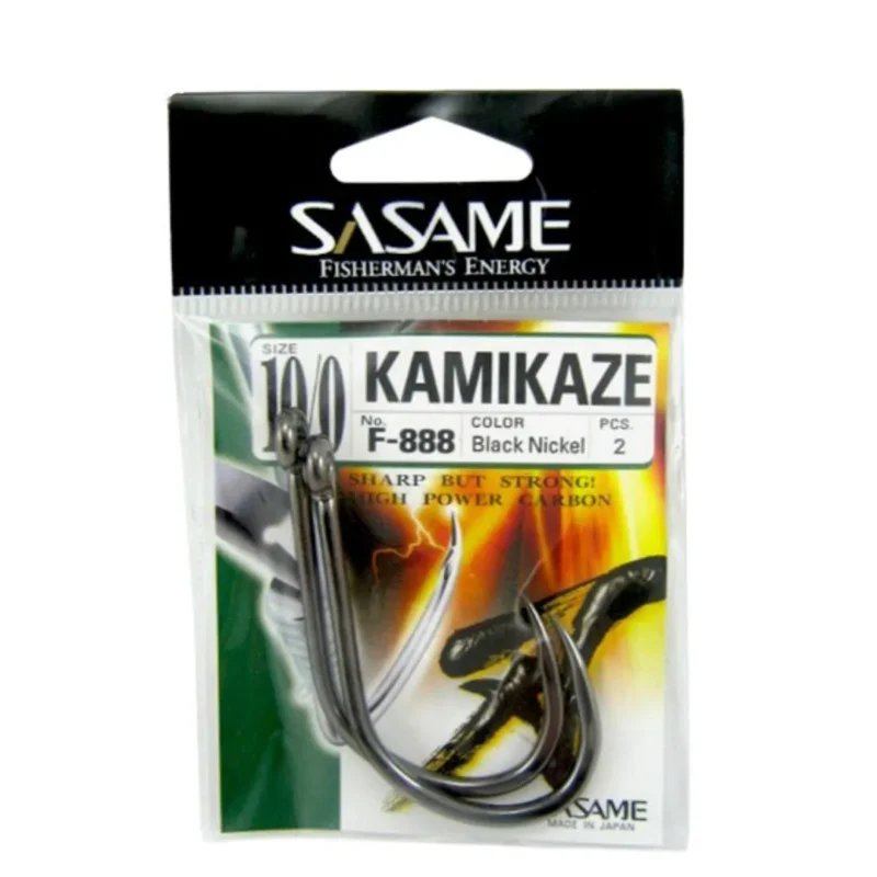 ANZUELO SASAME KAMIKAZE F-388 N*10/0 (2UND.- BL/NK) 3113000110010 P/DORADO - SURUBI - PATI - PACU Anzuelo Kamikaze F 388 N*10/0 para Dorado Surubi Pati Pacu Sasame
