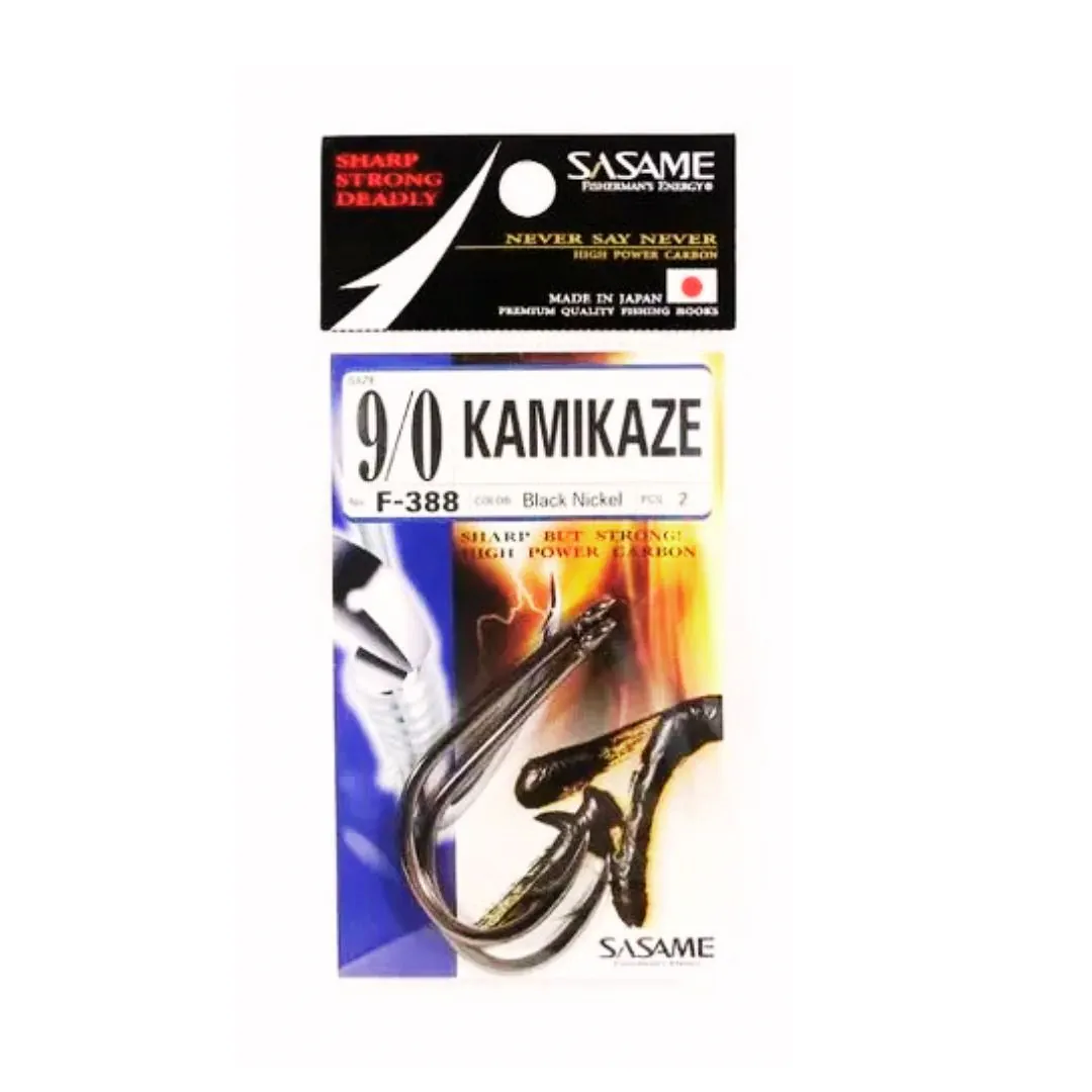ANZUELO SASAME KAMIKAZE F-388 N*9/0 (2UND.- BL/NK) 3113000110009 P/DORADO - SURUBI - PATI - PACU Anzuelo Kamikaze F 388 N*9/0 para Dorado Surubi Pati Pacu Sasame