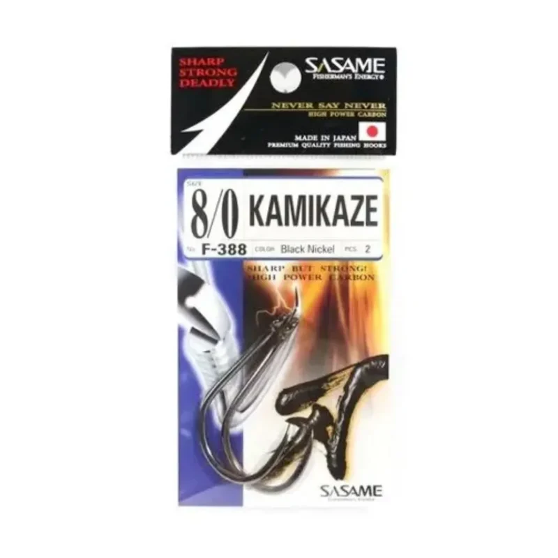 ANZUELO SASAME KAMIKAZE F-388 N*8/0 (2UND.- BL/NK) 3113000110008 P/DORADO - SURUBI - PATI - PACU Anzuelo Kamikaze F 388 N*8/0 para Dorado Surubi Pati Pacu Sasame