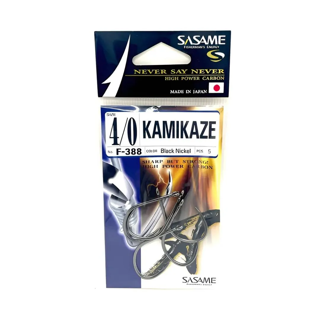 ANZUELO SASAME KAMIKAZE F-388 N*6/0 (4UND.- BL/NK) 3113000110006 P/DORADO - SURUBI - PATI - PACU Anzuelo Kamikaze F 388 N*6/0 para Dorado Surubi Pati Pacu Sasame