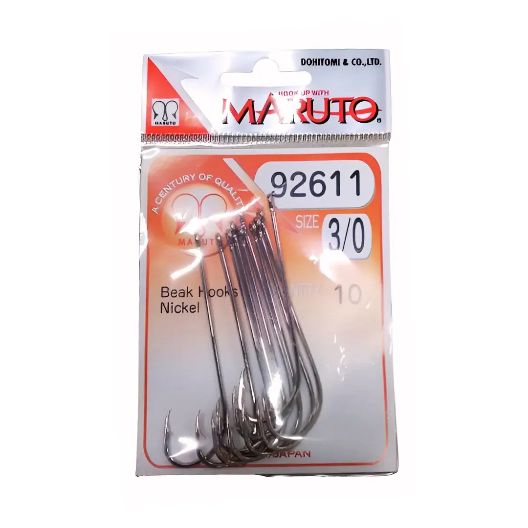 ANZUELO MARUTO 92611NI-3/0 N°3/0 NIQUEL BOLSA X 10 UNID (92611NI-3/0) Anzuelo 92611Ni 3/0 N°3/0 Niquel Bolsa X 10 Unidades Maruto