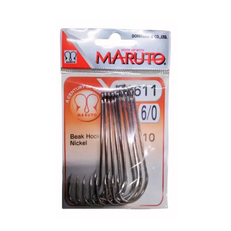 ANZUELO MARUTO 92611NI-6/0 N°6/0 NIQUEL BOLSA X 10 UNID (92611NI-6/0) Anzuelo 92611Ni 6/0 N°6/0 Niquel Bolsa X 10 Unidades Maruto