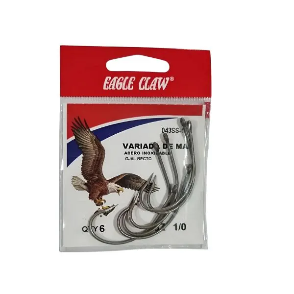 Anzuelo Nº 1/0 x 4 unidades. Mod. 449W Antienganche Eagle claw