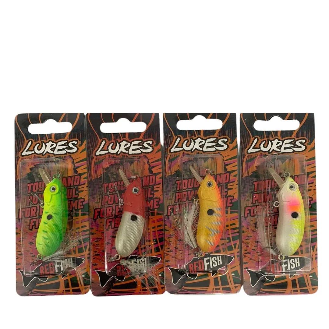 SEÑUELO RED FISH RIGIDO BICHO TARU 10GR.60MM (BJ-312A) Señuelo Rígido Bicho Taru 10gr 60mm Tararira Dorado Red fish