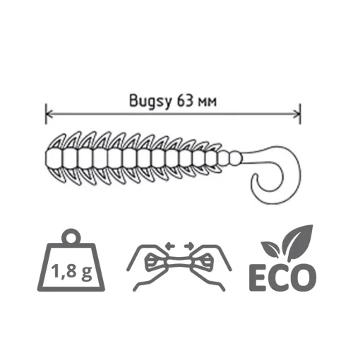 Señuelo Bugsy X6 Unidades 6,3 Cm/0,8 Gr Negro - 1 Señuelo Bugsy X6 Unidades 6,3 Cm/0,8 Gr Negro