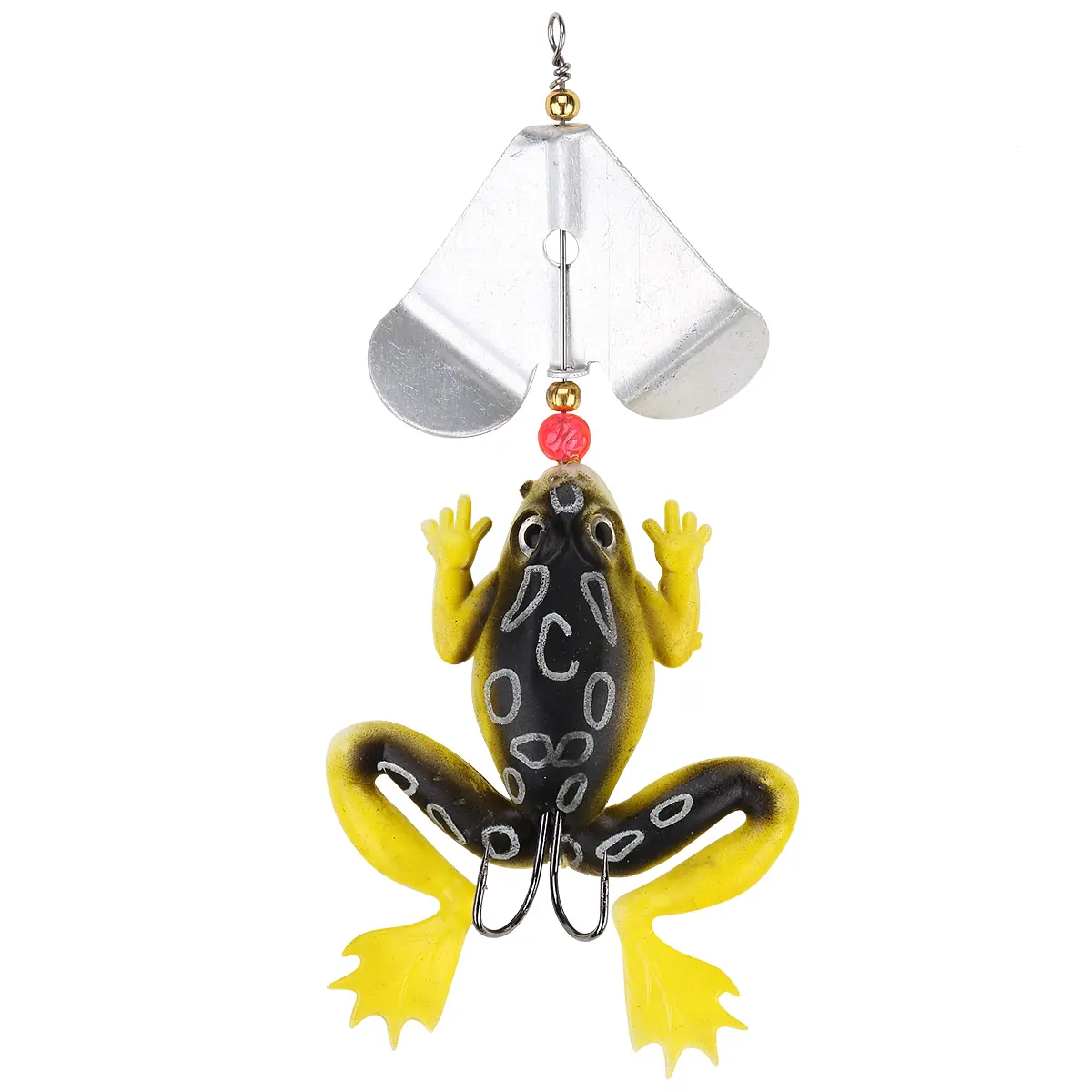 SEÑUELO WATERDOG RANA C/HELICE 9CM 10G NEGRO Y AMARILLO (RANAH-102)