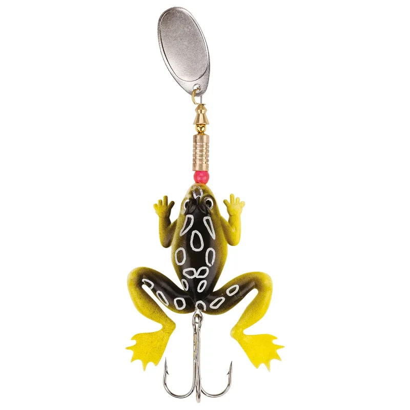 SEÑUELO WATERDOG RANA C/CUCHARA 9CM 10G NEGRO Y AMARILLO (RANAC-102) Señuelo Waterdog Rana C/Cuchara Negro Y Amarillo (Ranac-102)