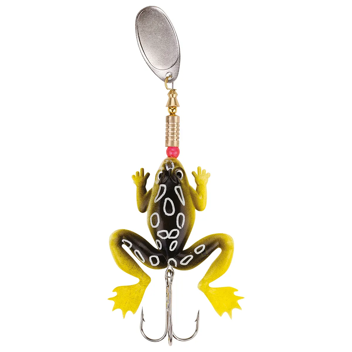 SEÑUELO WATERDOG RANA C/CUCHARA 9CM 10G NEGRO Y AMARILLO (RANAC-102) SEÑUELO WATERDOG RANA C/CUCHARA 9CM 10G NEGRO Y AMARILLO (RANAC-102)