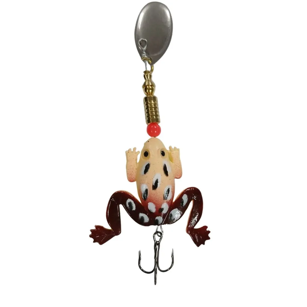 SEÑUELO WATERDOG RANA C/CUCHARA 9CM 10G BORDO Y BLANCO (RANAC-103)