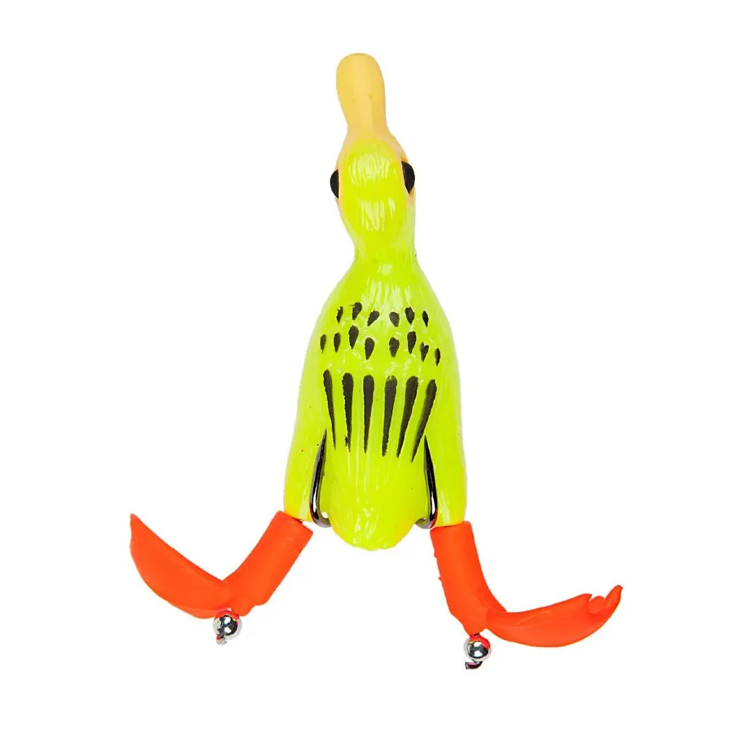 SEÑUELO WATERDOG PATITO AMARILLO CON PATAS 9CM/12GR/1 ANZ DOBLE.(P9123)