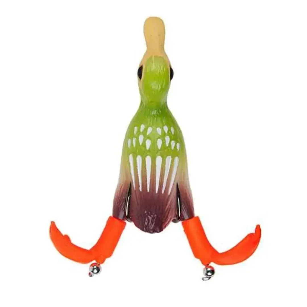 SEÑUELO WATERDOG PATITO VERDE/LILA CON PATAS 9CM/12GR/1 ANZ DOBLE.(P9124)