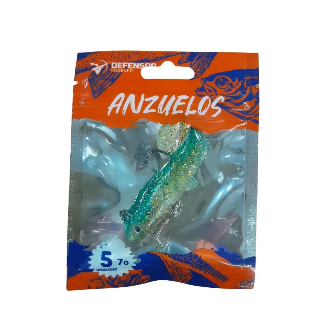 SEÑUELO DEFENSOR FOREVER MOJARRA SILICONA CELESTE  (F-93-7)