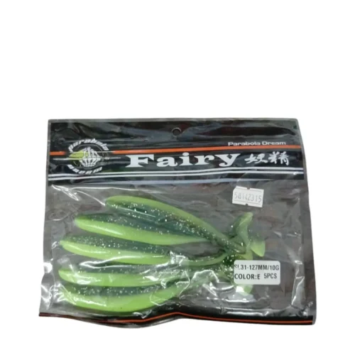 SEÑUELO DE SILICONA SL31 127MM/10GR X 5 UNIDADES VERDE OSCURO Y LIMA LISO (108085)