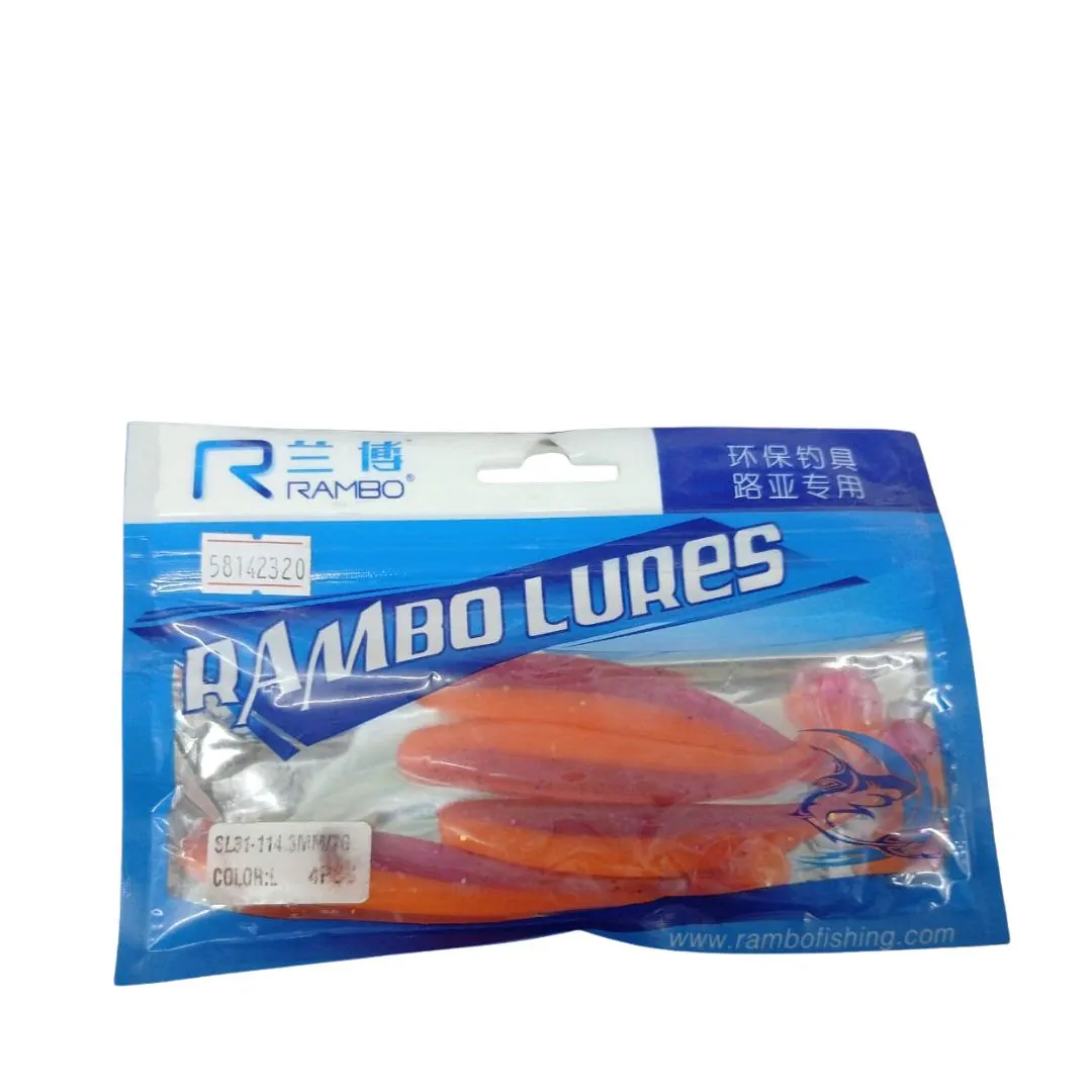 SEÑUELO DE SILICONA SL31 114,3MM/7GR X 4 UNIDADES ROSA Y NARANJA C/BRILLOS (108091)