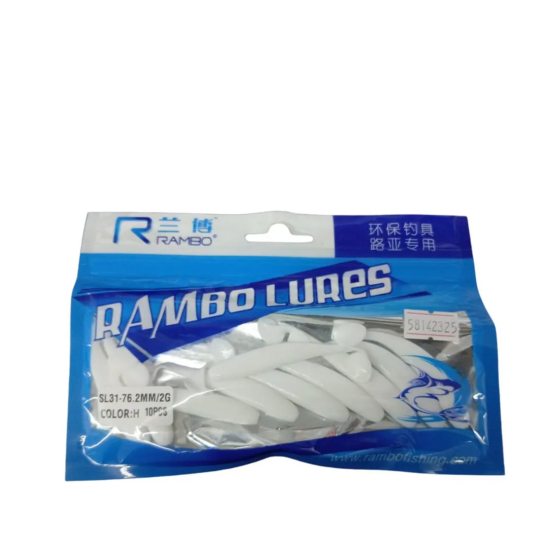 SEÑUELO DE SILICONA SL31 76,2MM/2GR X 10 UNIDADES BLANCO (108097)