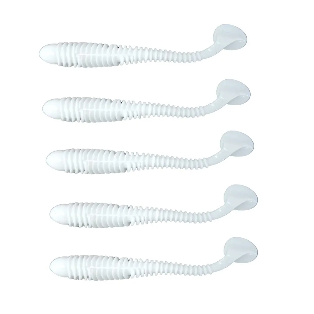 Señuelo de Silicona SL30 100mm/5 Gr X 5 Unidades Blanco Liso