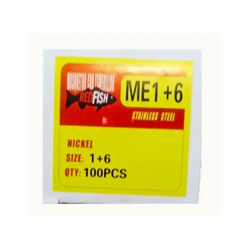 Esmerillon con Mosqueton N* 1+6 X 100 (Me 1+6#) Red fish