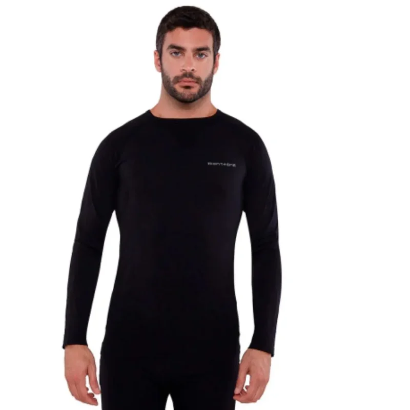 Remera Térmica Montagne Brenner Hombre Negro Melange Tm/L H